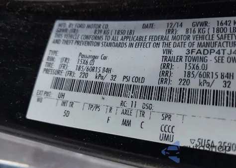 2015 Ford Fiesta S из США, поврежденный, VIN 3FADP4TJ4FM157048